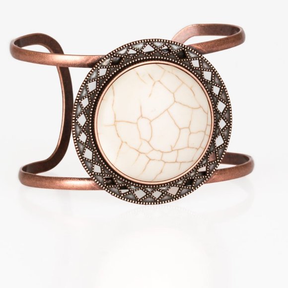 NWT Rodeo Rage white turquoise copper cuff - Picture 2 of 2